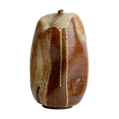 Skoby Joe Brown Handmade Ceramic Vase Wabi Sabi Mid-Century Modern Vessel