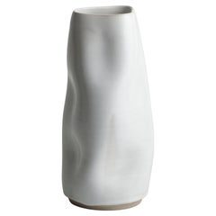 Skoby Joe Hand Made White Ceramic Vase Wabi Sabi Mid-Century Modern Sculpture