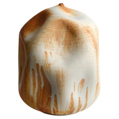 Skoby Joe Handmade Carmel and Creme Ceramic Vase Mid-Century Modern Vessel