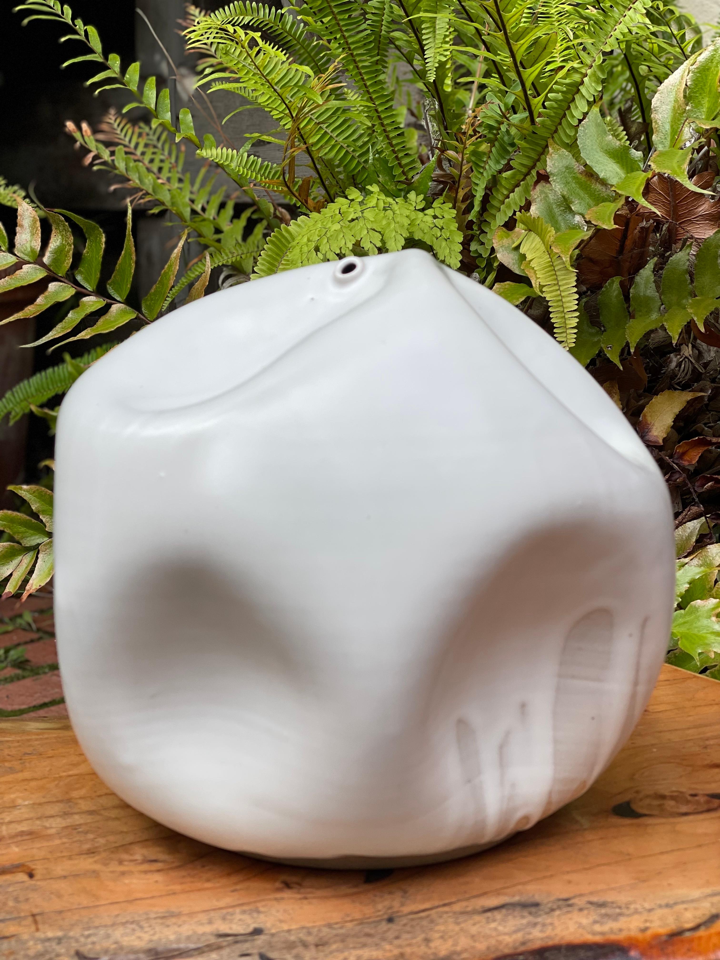 American Skoby Joe Large White Ceramic Vase Wabi Sabi / Mid-Century Modern
