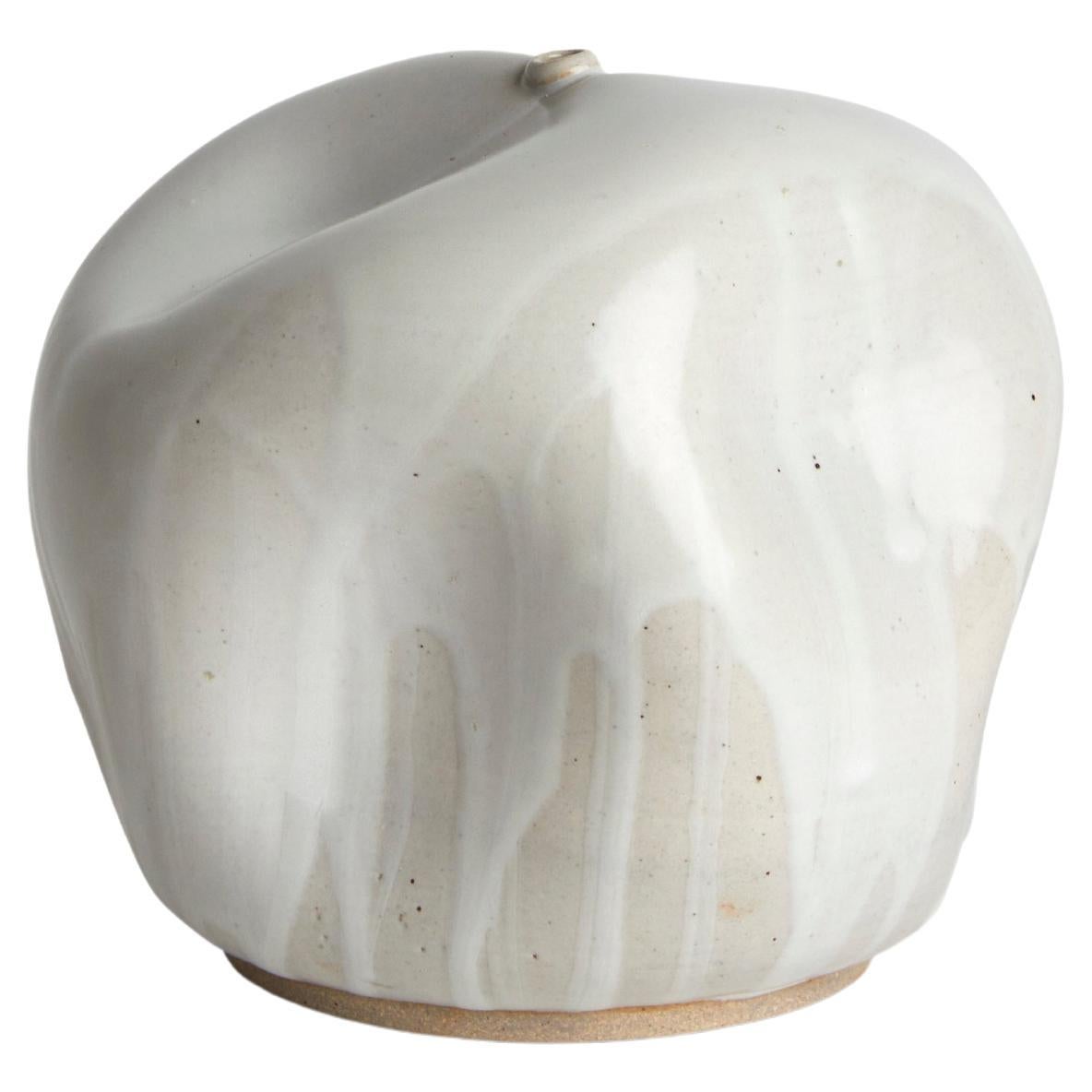 Small Contemporary White Ceramic Vase Wabi Sabi / Mid-Century Modern Organic