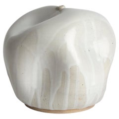 Petit vase contemporain en céramique blanche Wabi Sabi / Mid-Century Modern Organic