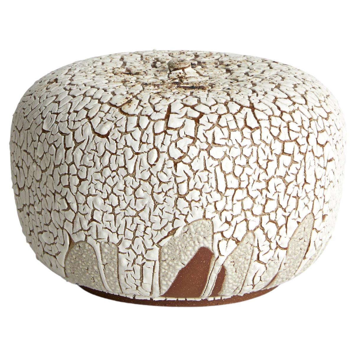 Skoby Joe Small White Textured Ceramic Vase Wabi Sabi / Mid-Century Modern