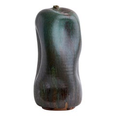 Skoby Joe Tall Green /Bronze Handmade Ceramic Vase Wabi Sabi/ Interior Sculpture