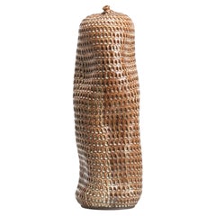 Skoby Joe Tall Textured Brown Vessel /Ceramic Vase Wabi Sabi/ Mid-Century Modern