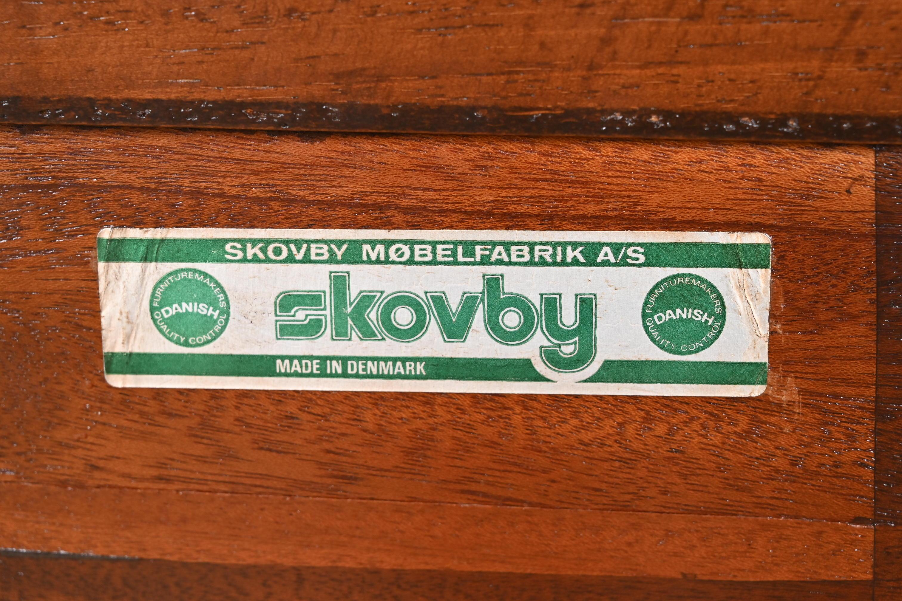Skovby Danish Modern Rosewood Buffet Server or Bar Cabinet, Newly Refinished 5