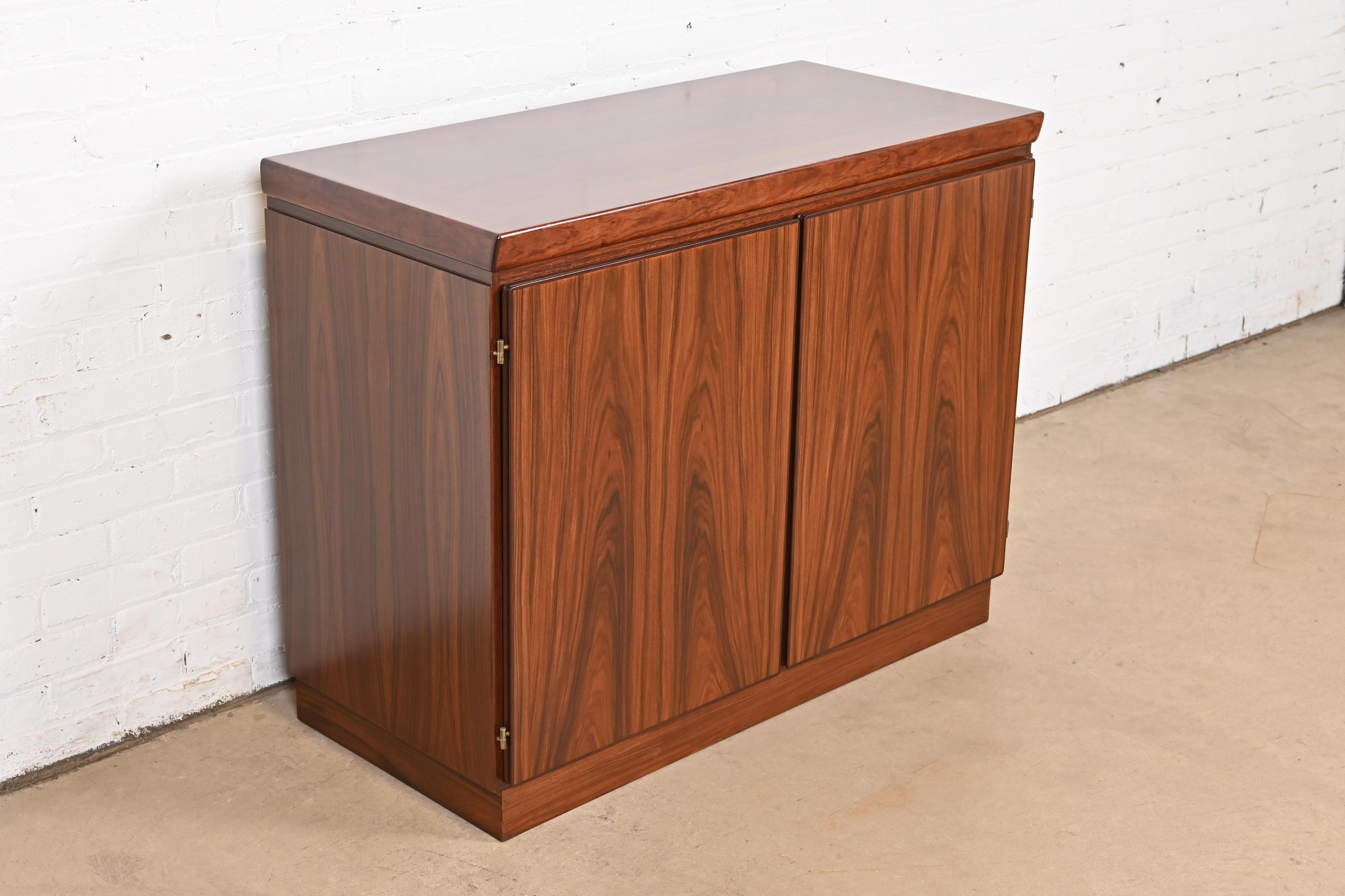 Late 20th Century Skovby Danish Modern Rosewood Buffet Server or Bar Cabinet, Newly Refinished