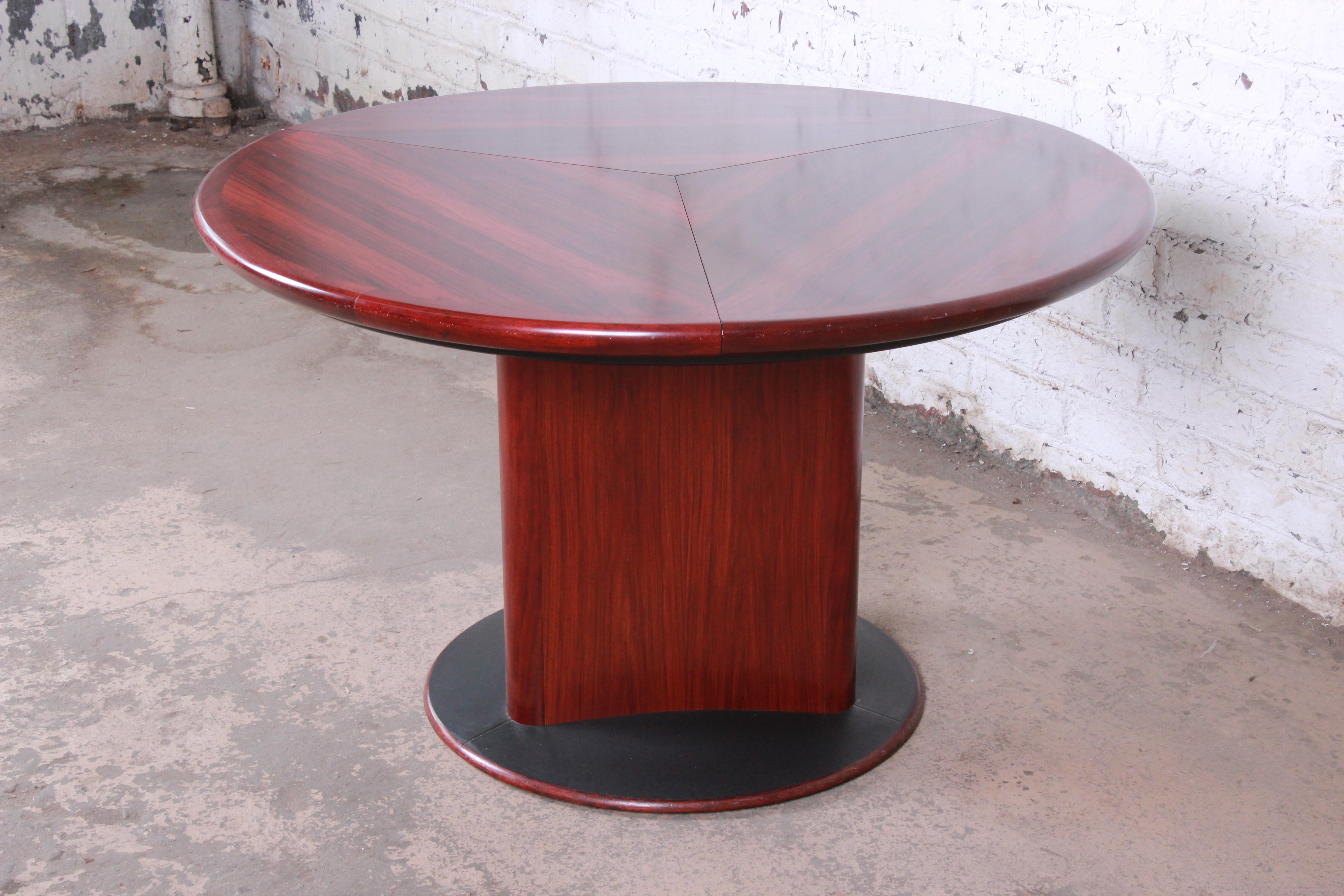 Skovby Danish Modern Rosewood Expandable Pedestal Dining Table 3