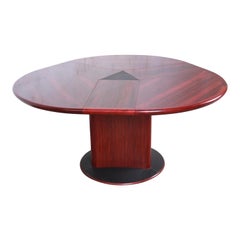 Vintage Skovby Danish Modern Rosewood Expandable Pedestal Dining Table