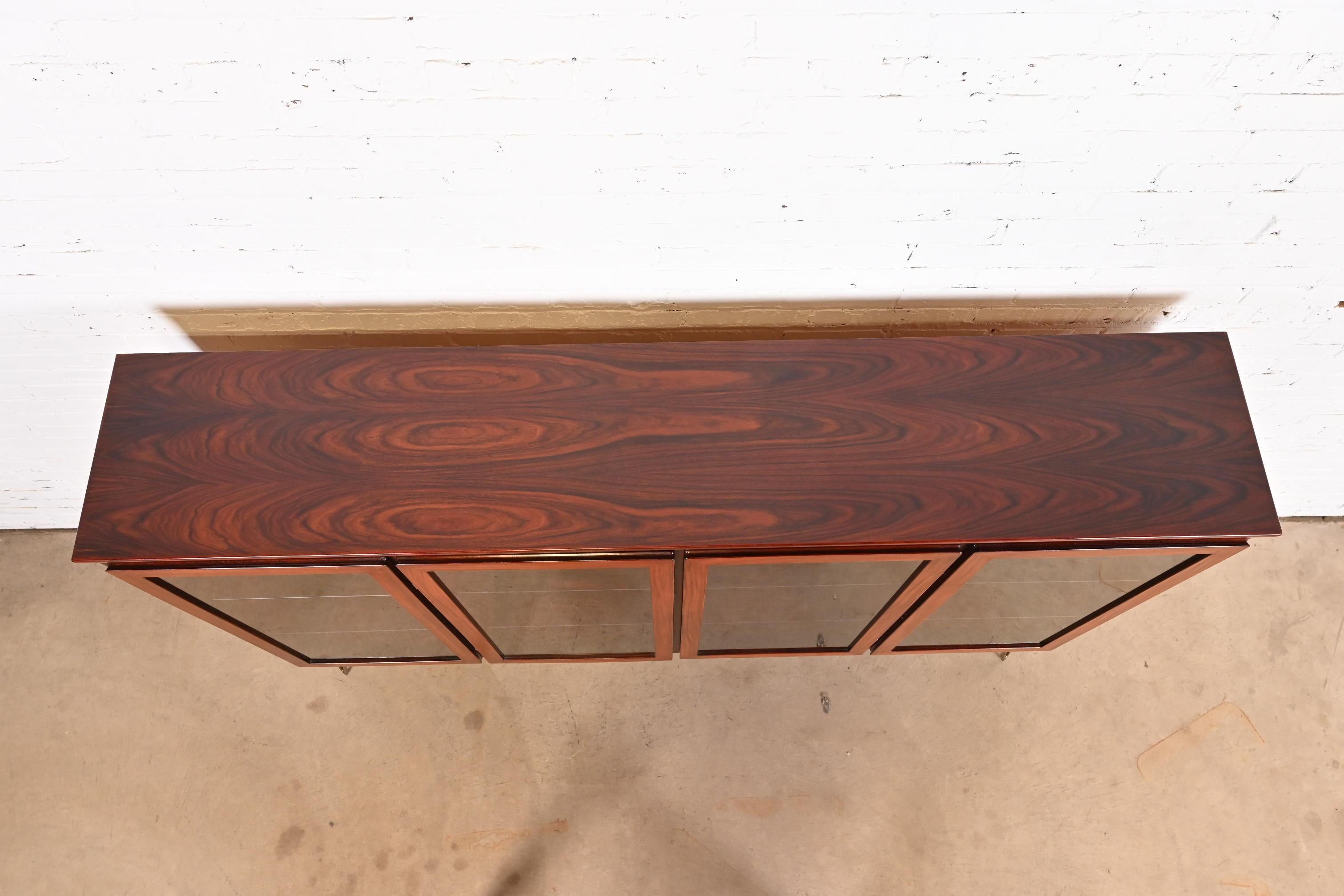 Skovby Danish Modern Rosewood Lighted Bookcase Cabinet, Circa 1970s 3