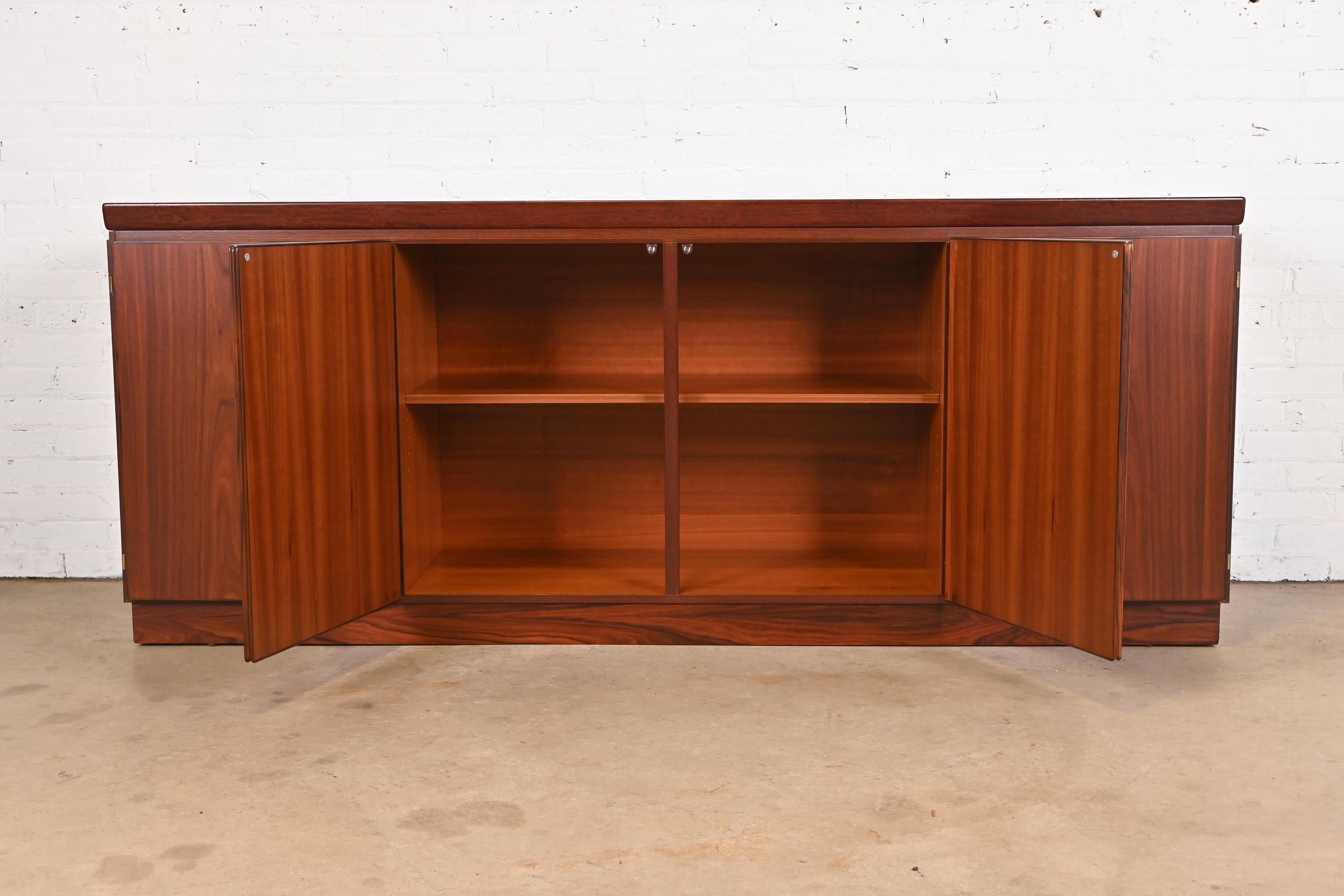 Skovby Danish Modern Rosewood Sideboard Credenza, Newly Refinished For Sale 3