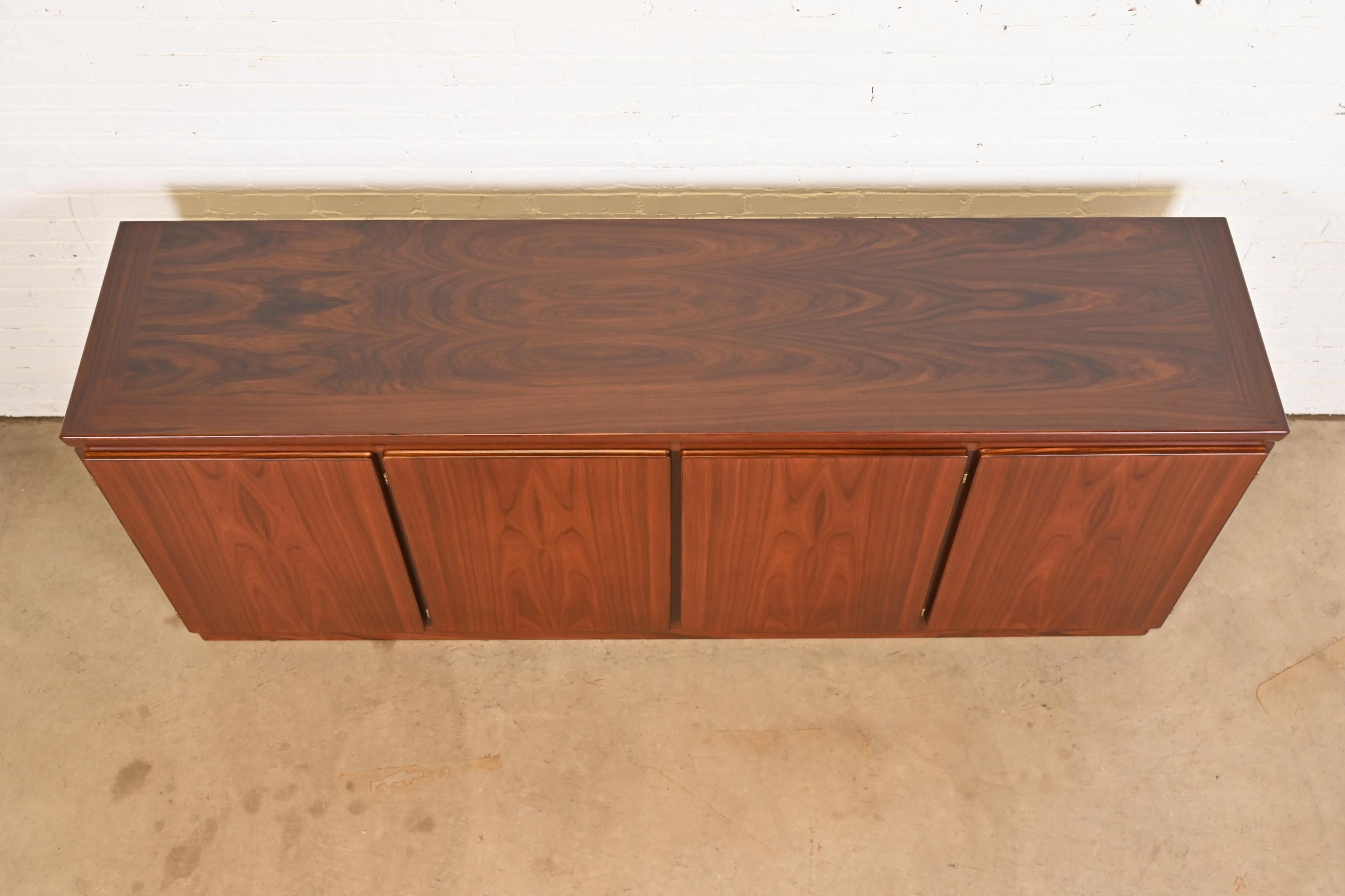 Skovby Danish Modern Rosewood Sideboard Credenza, Newly Refinished For Sale 4