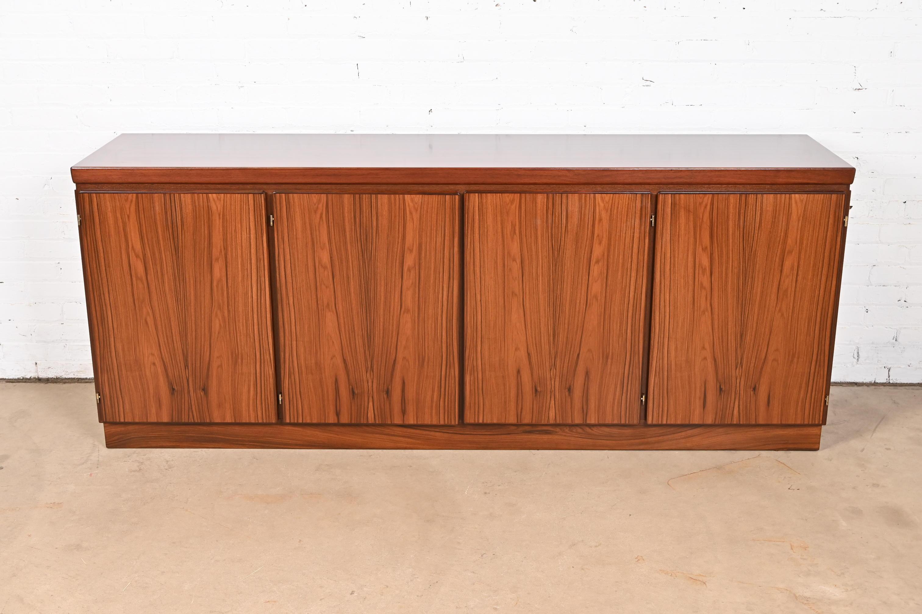Mid-Century Modern Skovby Danish Modern Rosewood Sideboard Credenza, Newly Refinished