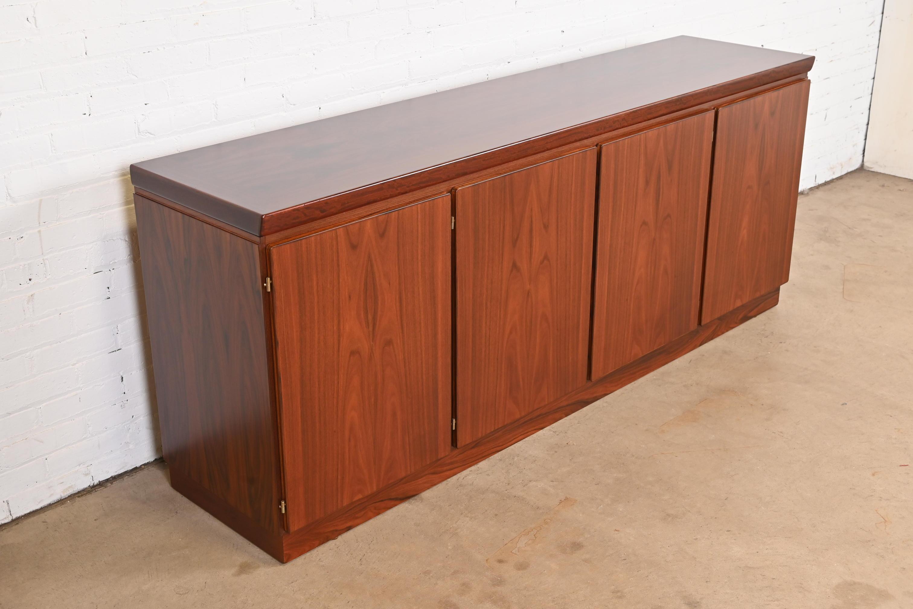 Mid-Century Modern Skovby Danish Modern Rosewood Sideboard Credenza, Newly Refinished For Sale