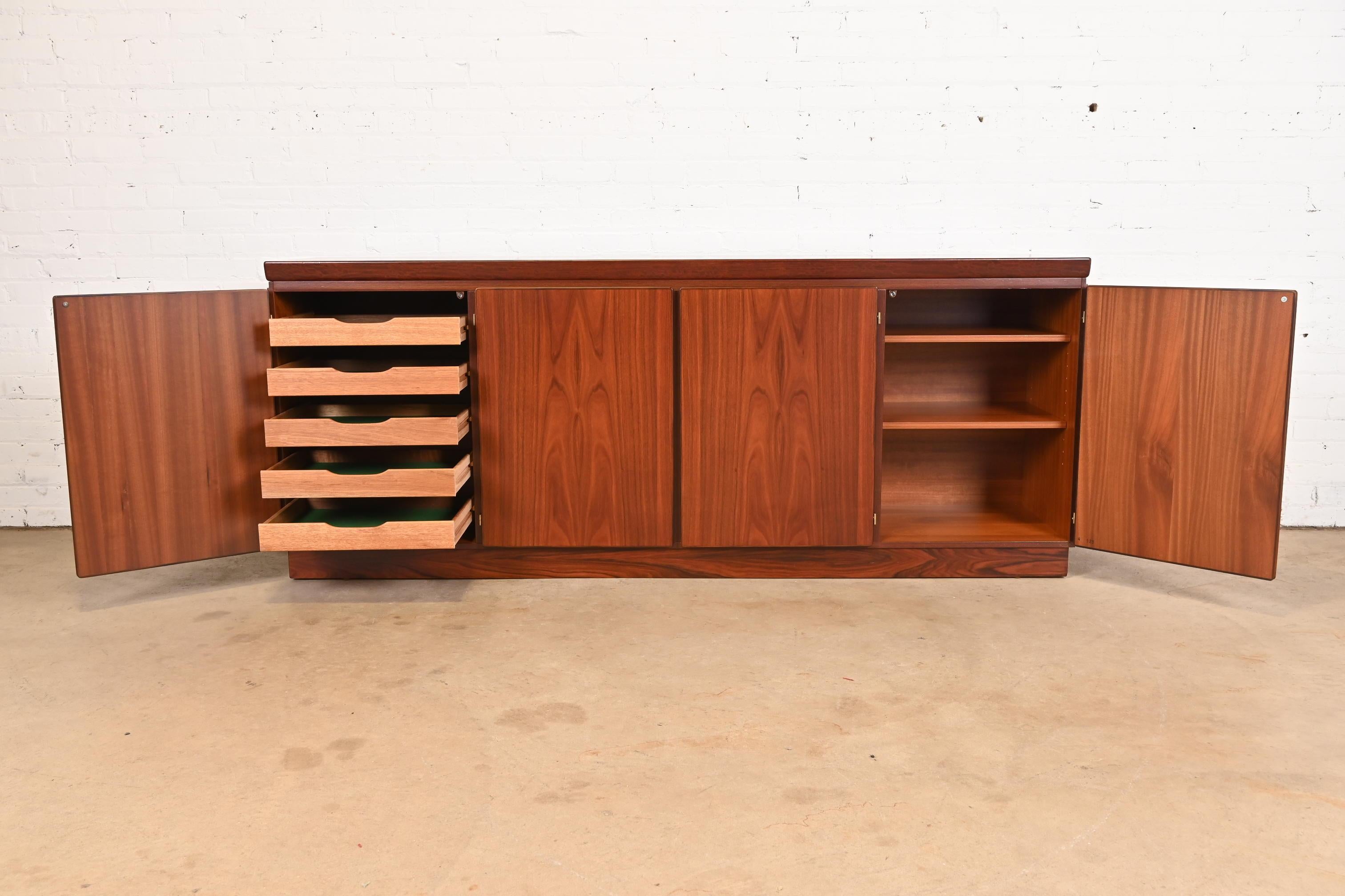 Late 20th Century Skovby Danish Modern Rosewood Sideboard Credenza, Newly Refinished