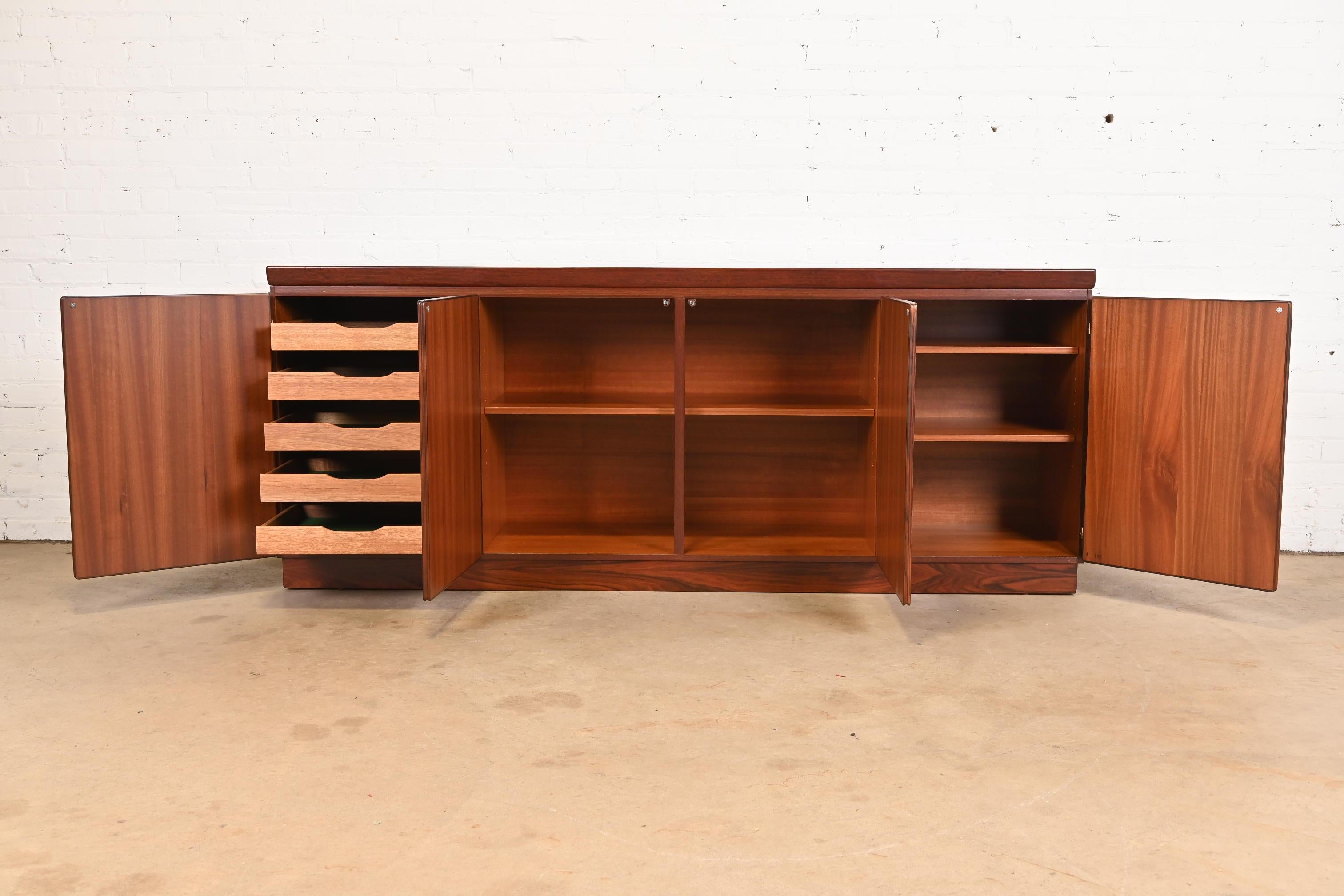 Skovby Danish Modern Rosewood Sideboard Credenza, Newly Refinished For Sale 1