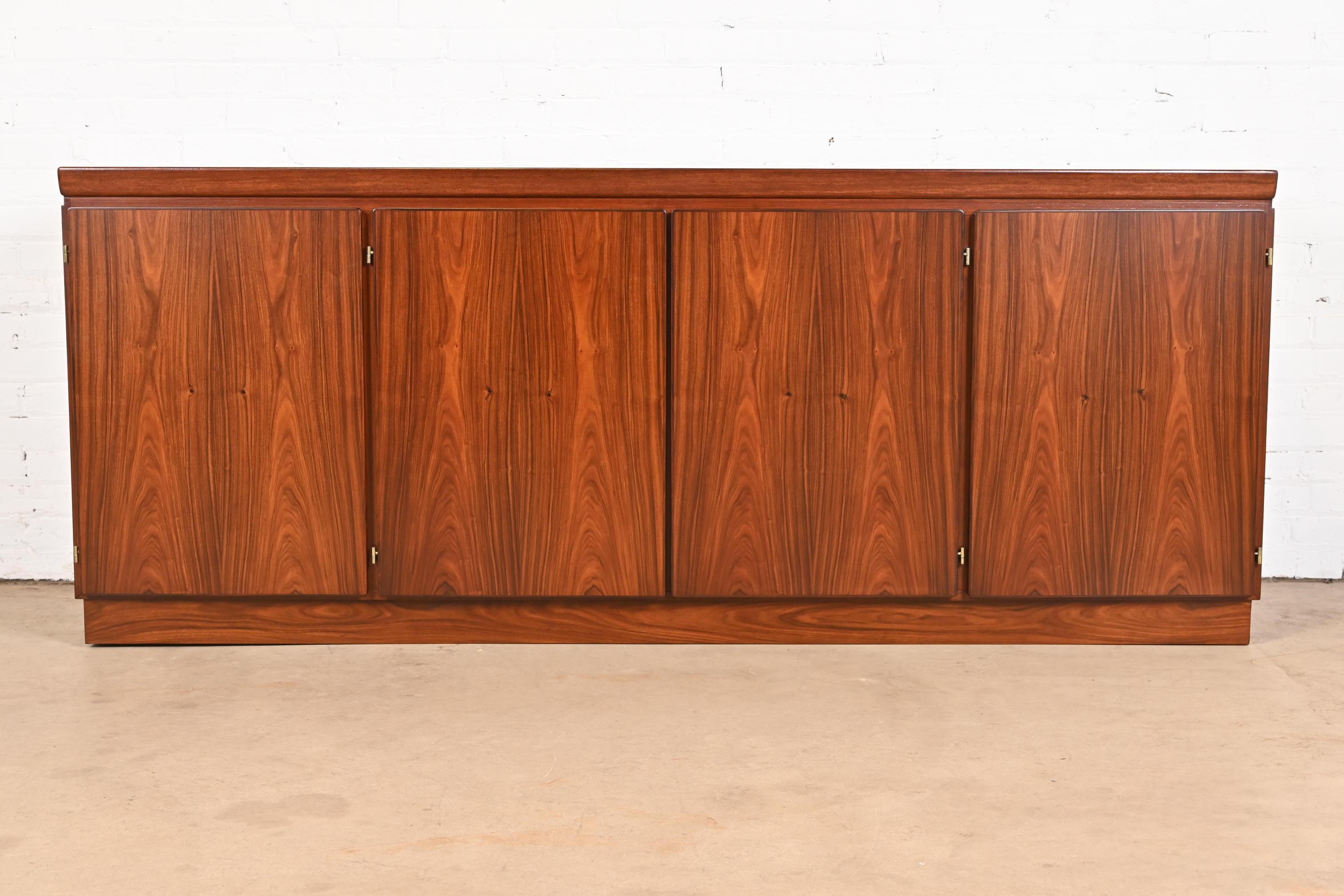 Mid-Century Modern Skovby Danish Modern Rosewood Sideboard Credenza or Bar Cabinet, Refinished