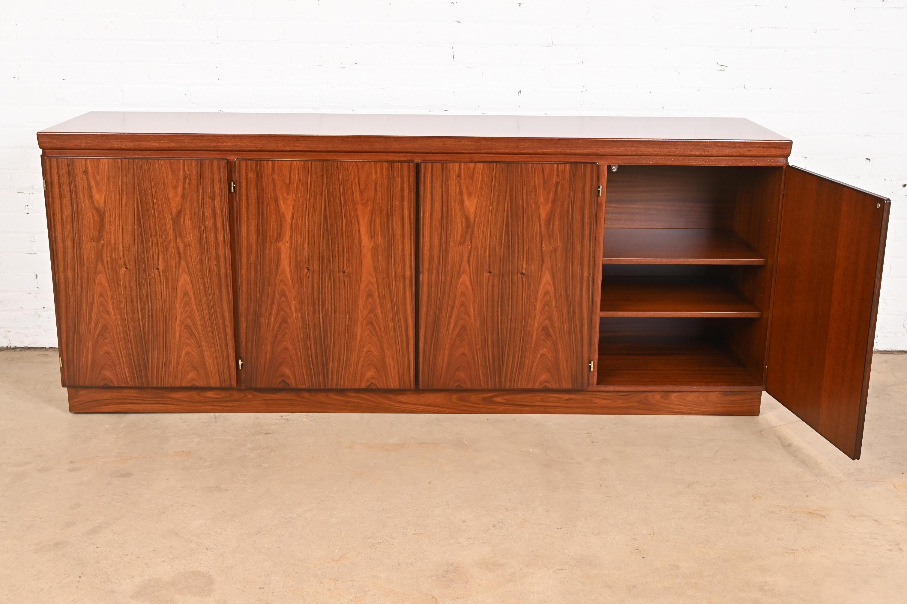 Skovby Danish Modern Rosewood Sideboard Credenza or Bar Cabinet, Refinished 4
