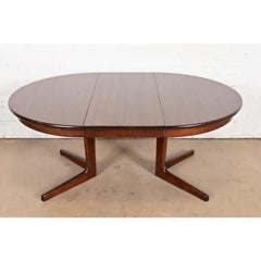 Skovby Danish Modern Sculpted Rosewood Extension Dining Table, Newly Refinished