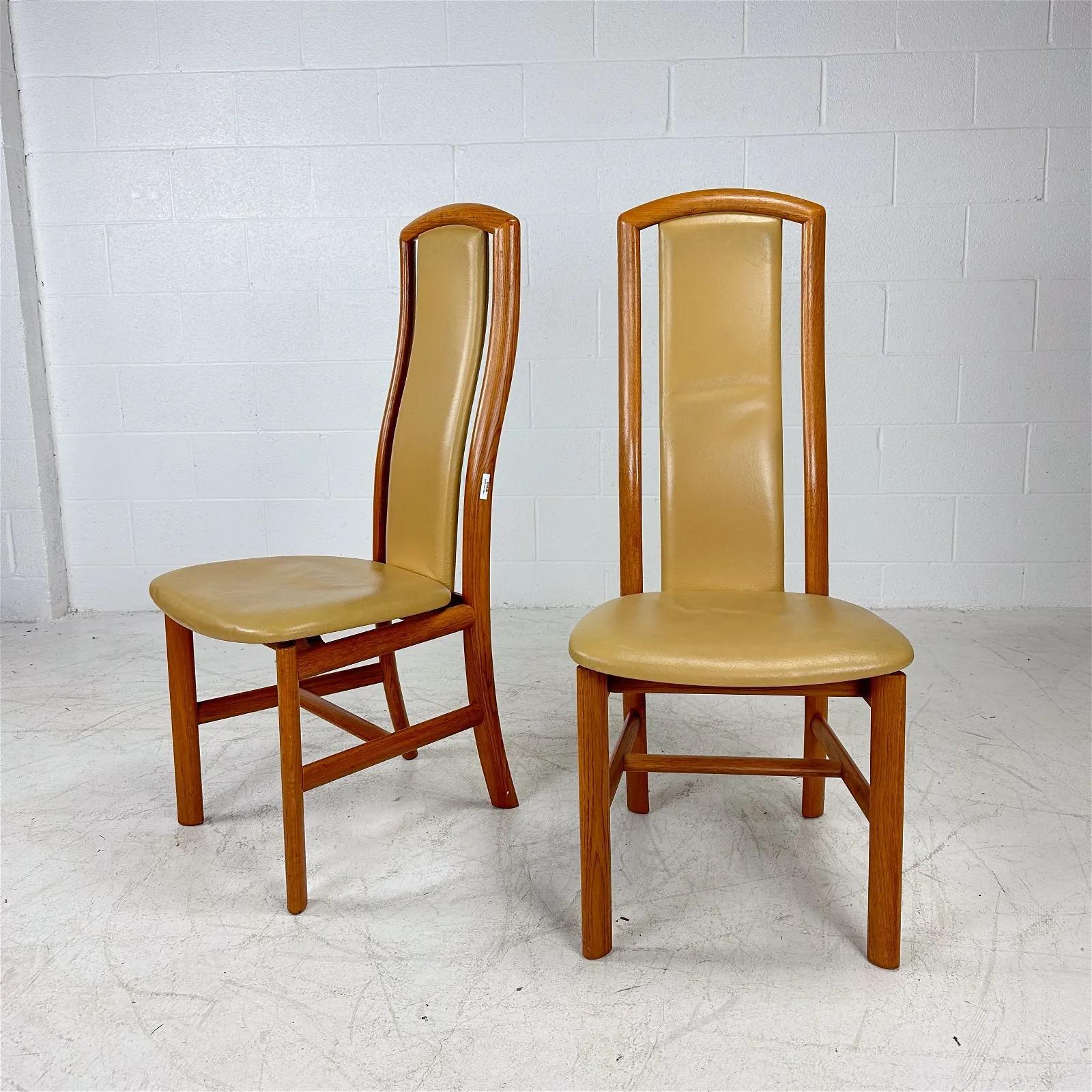 Late 20th Century Skovby Danish Modern Teak High Back Dining Chairs - Set of 10 For Sale