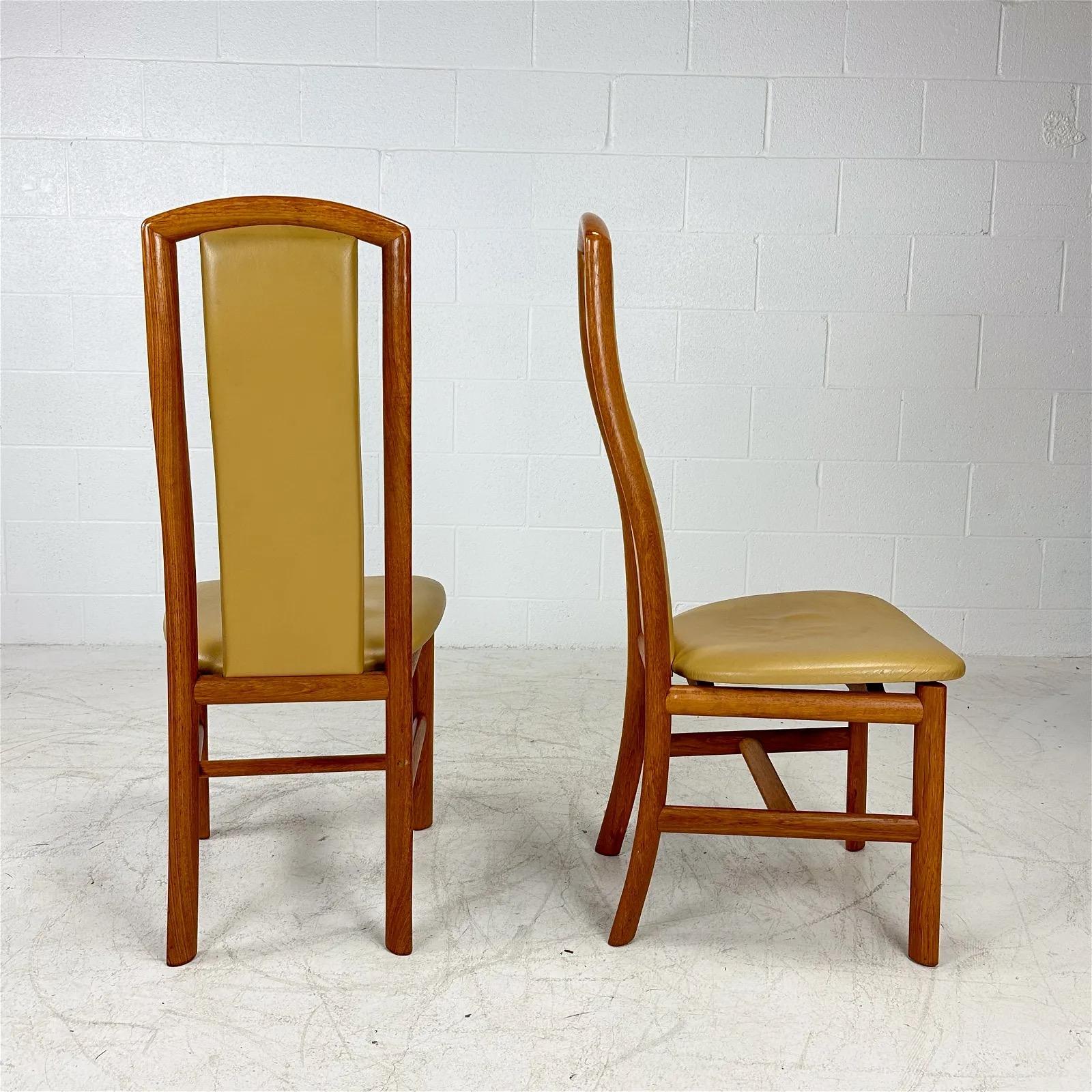 Skovby Danish Modern Teak High Back Dining Chairs - Set of 10 For Sale 1