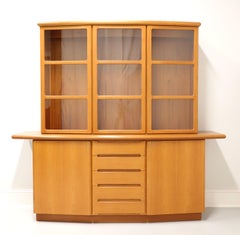 SKOVBY Danish Modern Teak & Oak Bowfront China Cabinet