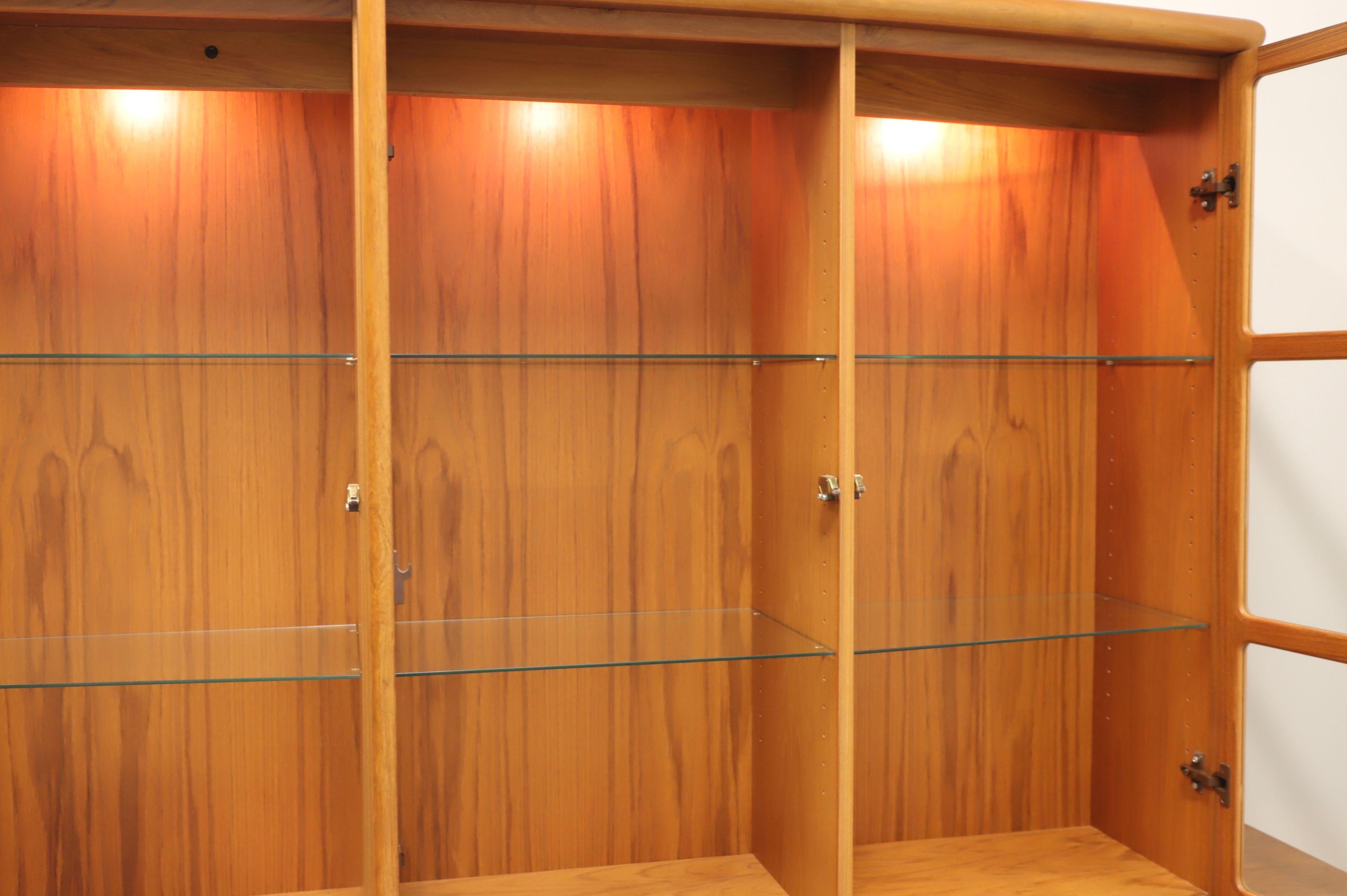 20th Century SKOVBY Danish Modern Teak & Oak Bowfront China Cabinet