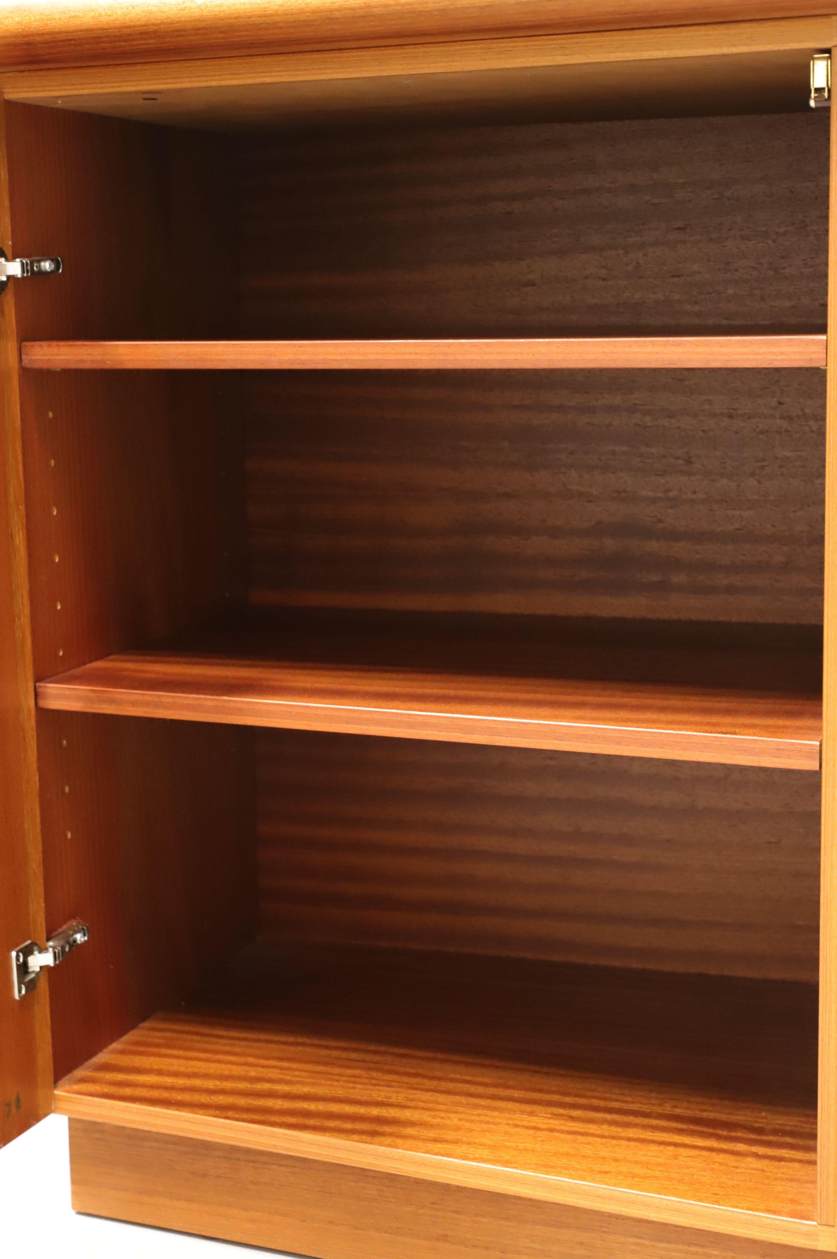 Felt SKOVBY Danish Modern Teak & Oak Bowfront China Cabinet