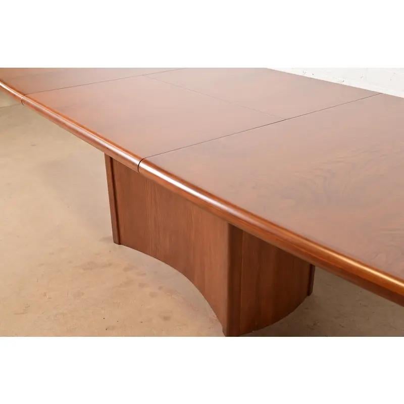 Skovby Danish Modern Teak Pedestal Extension Dining Table, Newly Refinished For Sale 2