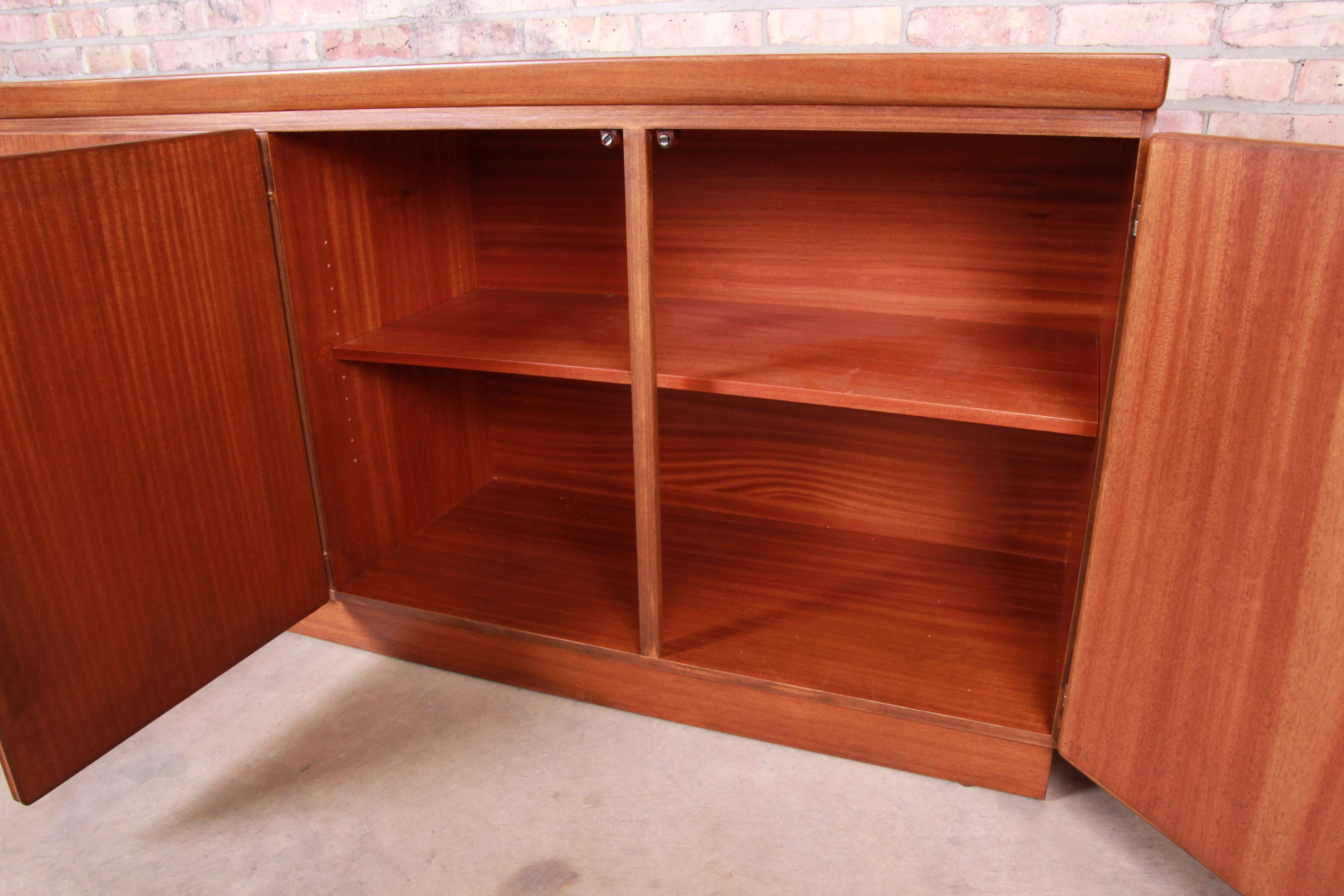 Skovby Danish Modern Teak Sideboard Credenza or Bar Cabinet, Newly Restored 4