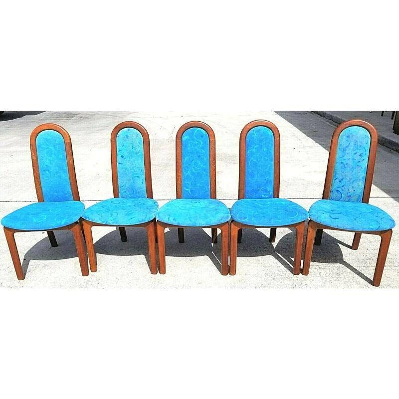 For FULL item description be sure to click on CONTINUE READING at the bottom of this listing.

Offering One Of Our Recent Palm Beach Estate Fine Furniture Acquisitions Of A 
Set of 5 Vintage MCM Skovby Møbelfabrik Solid Teak Dining Chairs Denmark