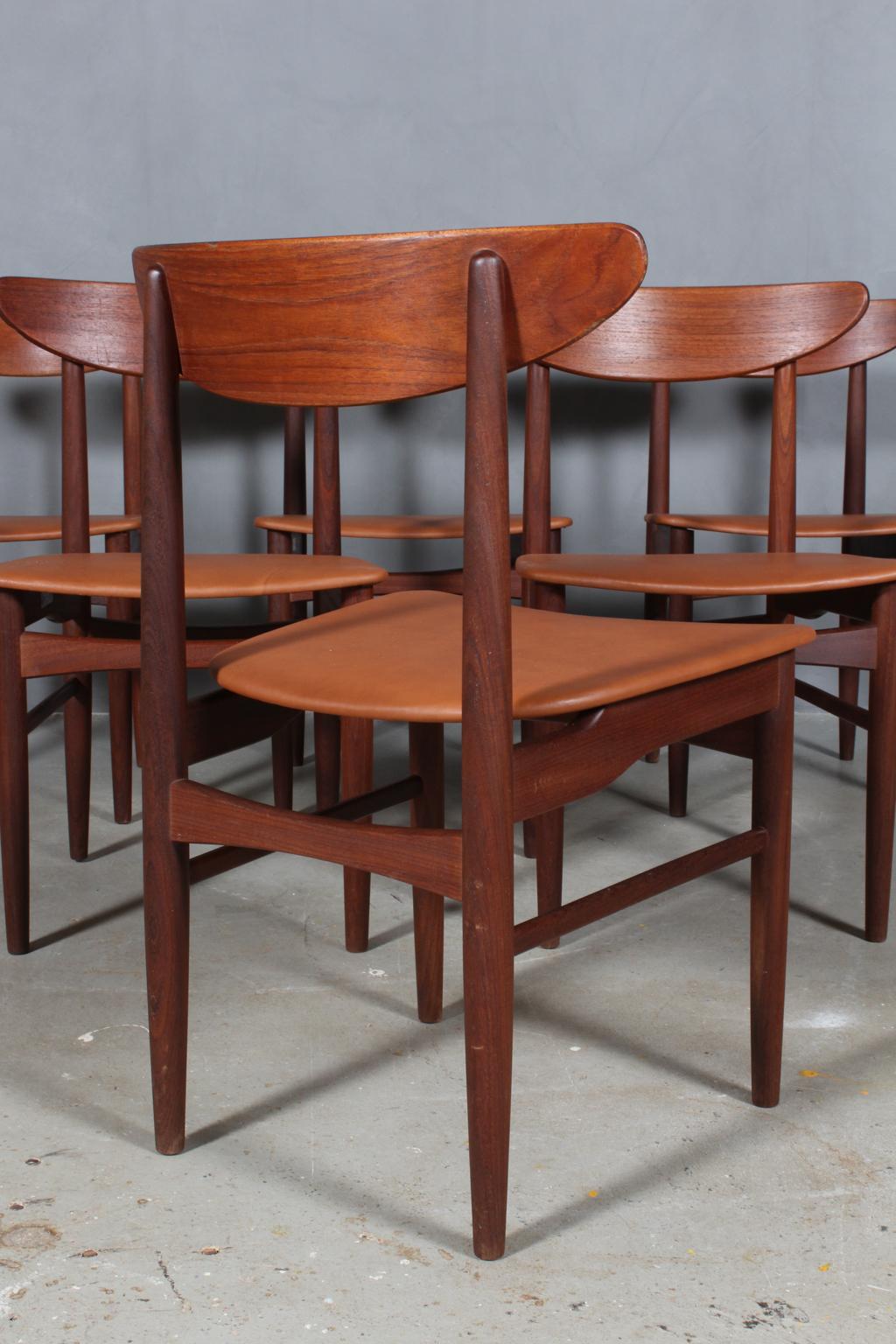 Leather Skovby Møbler, Set of Six Chairs