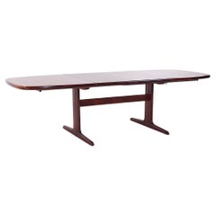 Skovby MCM Danish Rosewood Hidden Leaf Expanding Dining Table with 2 Leaves
