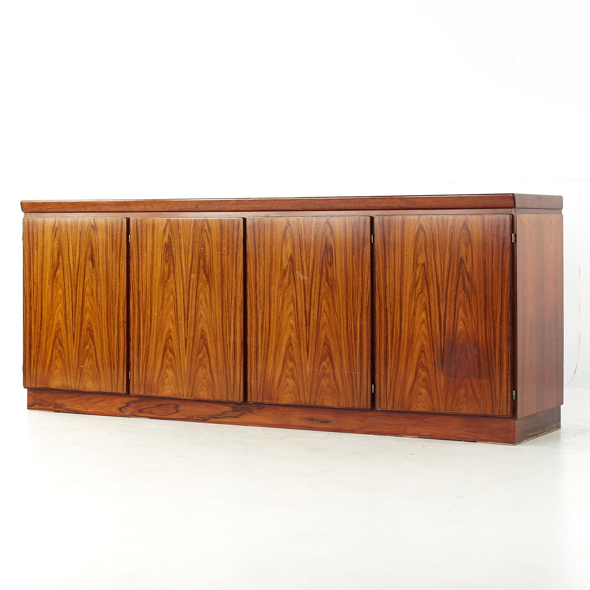 Glass Skovby Mid-Century Danish Rosewood Buffet and Hutch