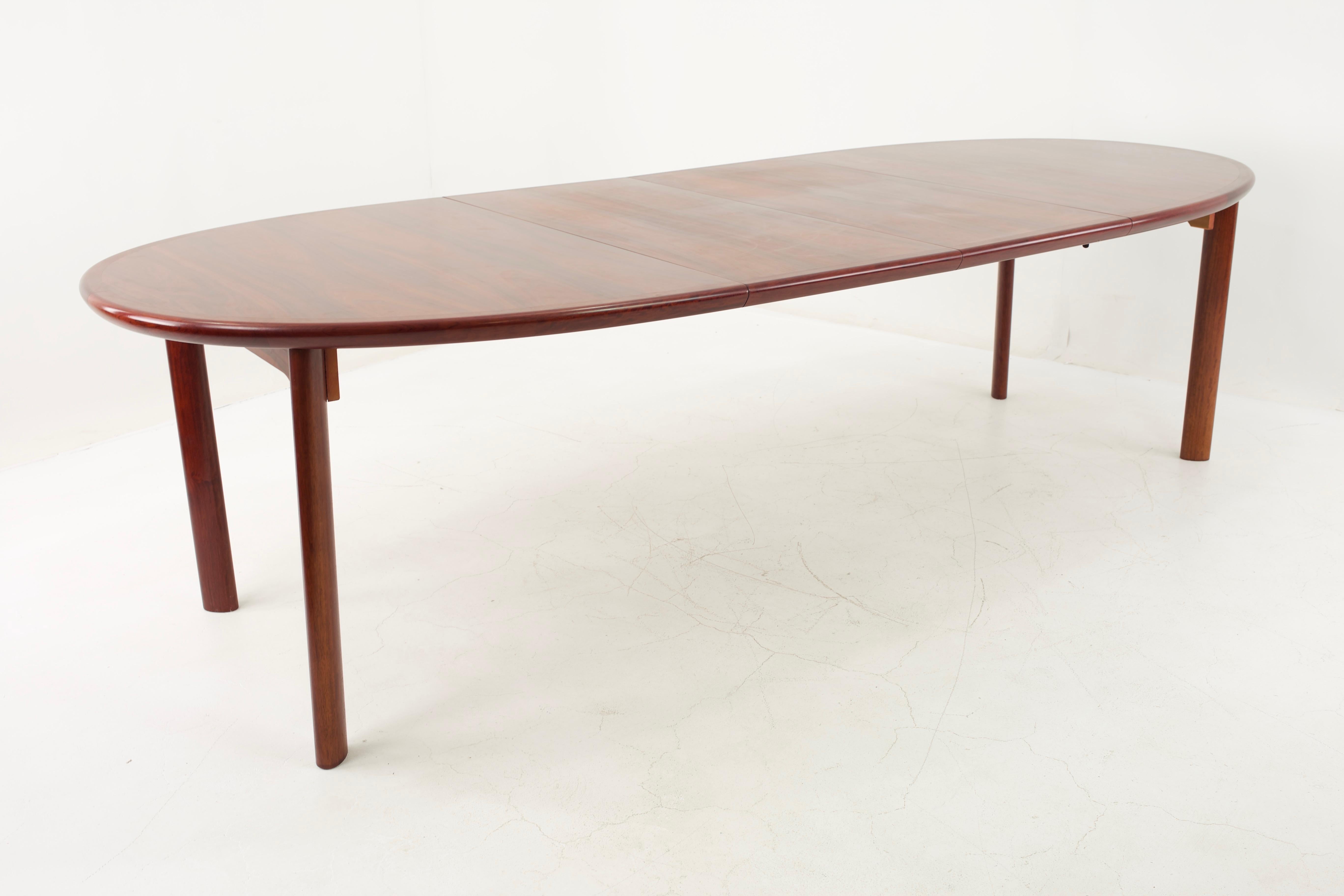 Skovby Mid Century Rosewood Dining Table with 3 Leaves 6