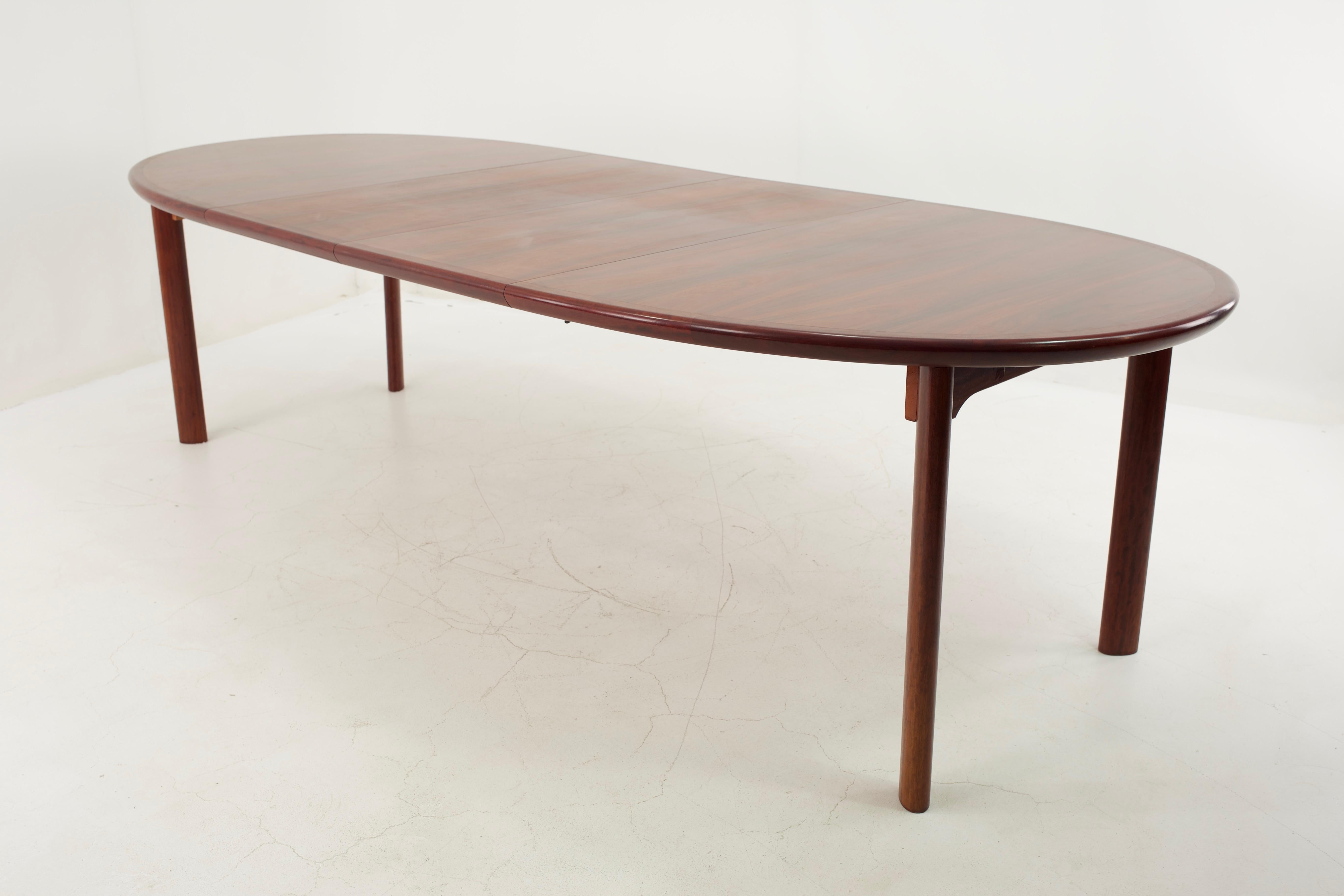 Skovby Mid Century Rosewood Dining Table with 3 Leaves 7