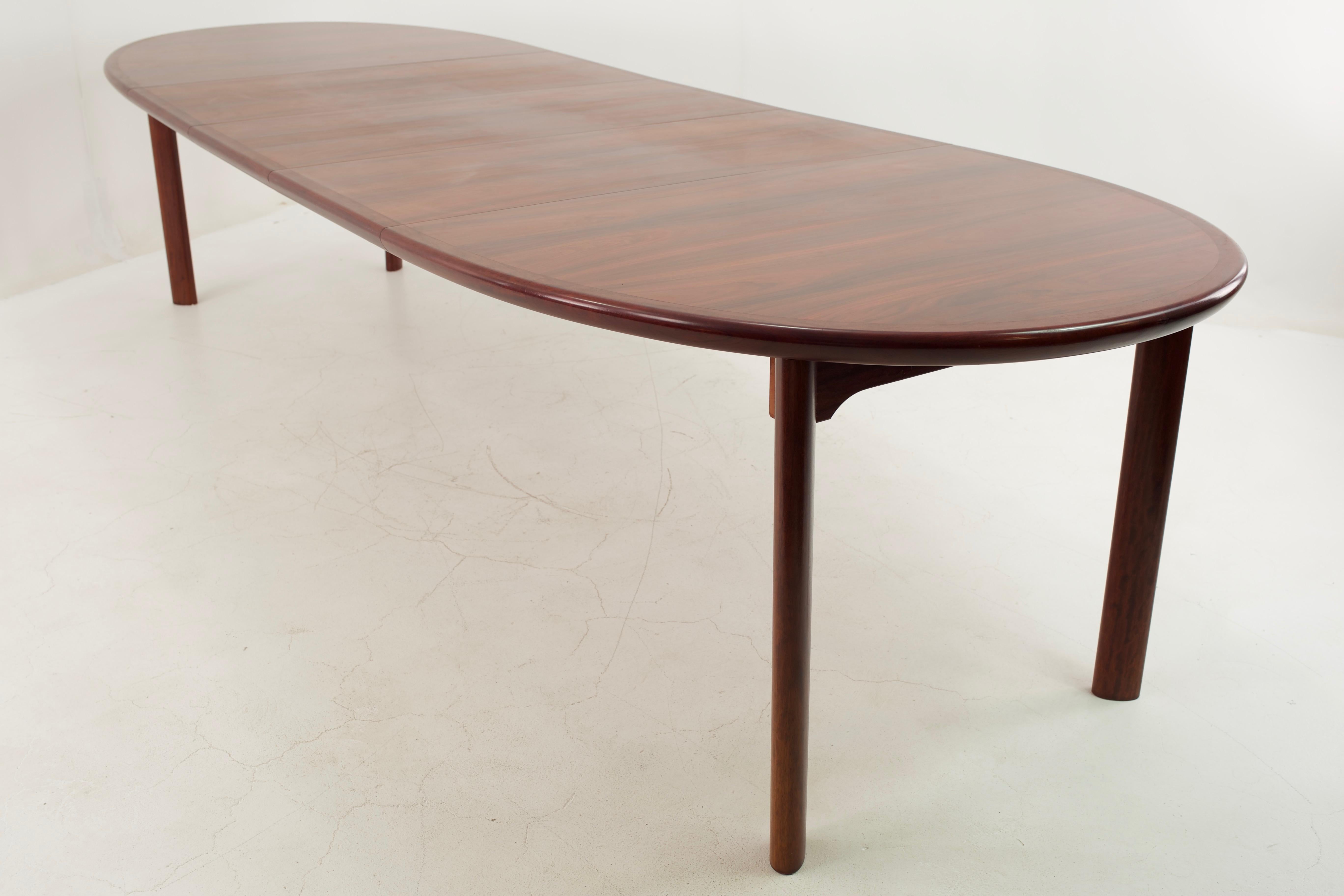 Skovby Mid Century Rosewood Dining Table with 3 Leaves 8