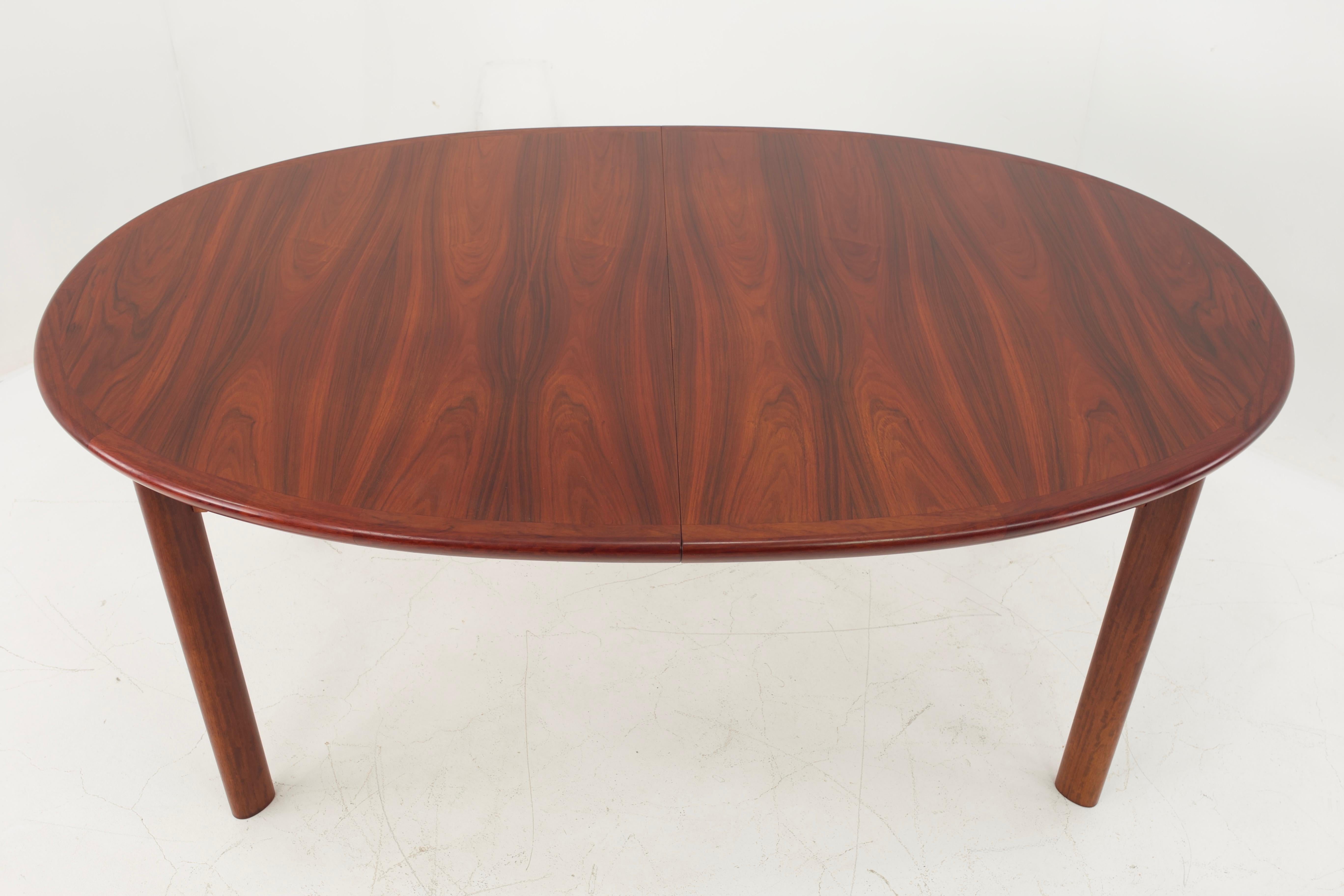 Skovby Mid Century Rosewood Dining Table with 3 Leaves

Table without leafs measures: 68 wide x 43 deep x 29 high with a chair clearance of 27 inches

Each leaf is 19 inches; Width with all three leafs is 125 inches 

This price includes
