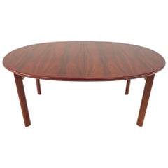 Table de salle à manger en palissandre Skovby:: mi-siècle:: avec 3 rallonges