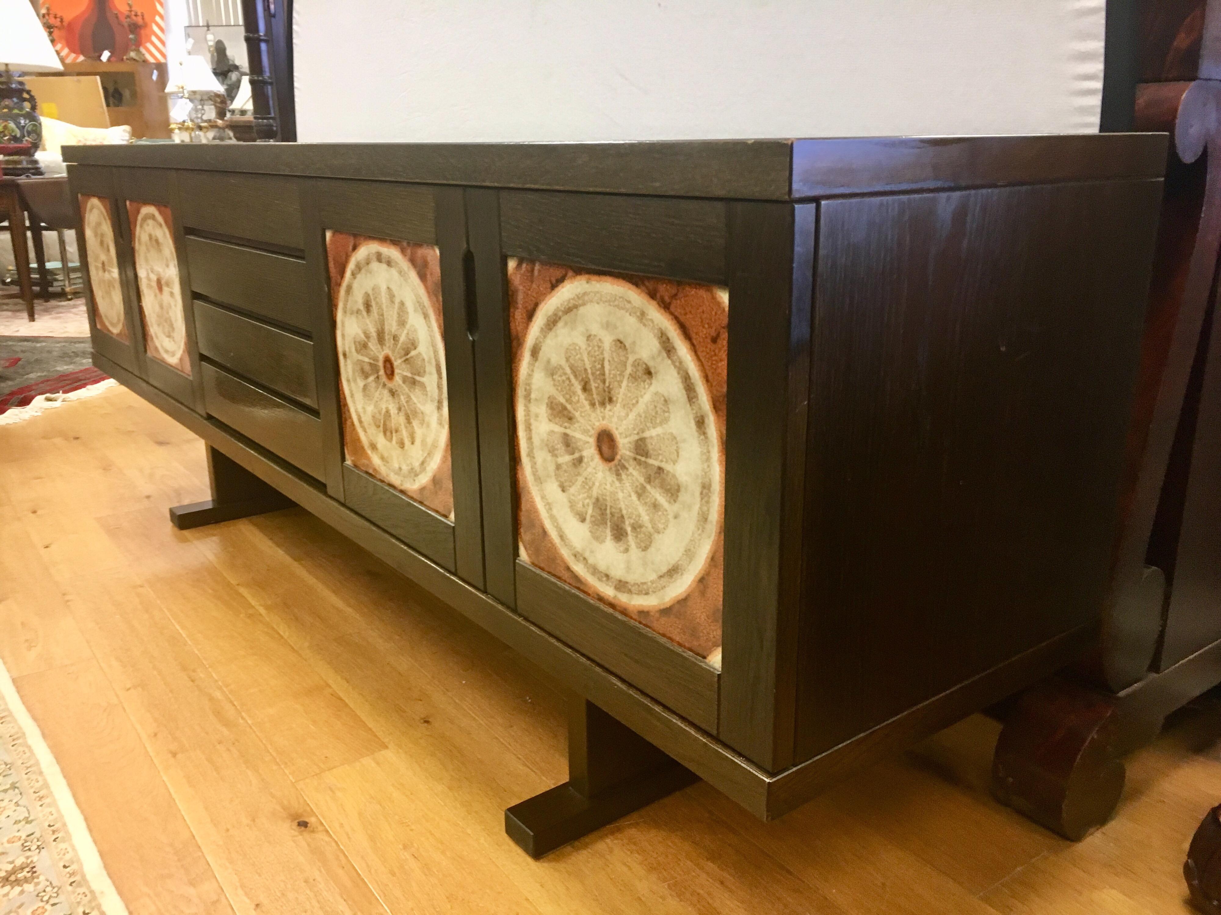 Gangso Mobler Poul H. Poulsen Designed Danish Modern Art Tile Credenza Buffet  4