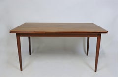 Skovmand Andersen Danish Modern Teak Extendable Dining Table Self-Storing Leaves