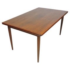 Skovmand Andersen Danish Modern Teak Extendable Dining Table Self-Storing Leaves