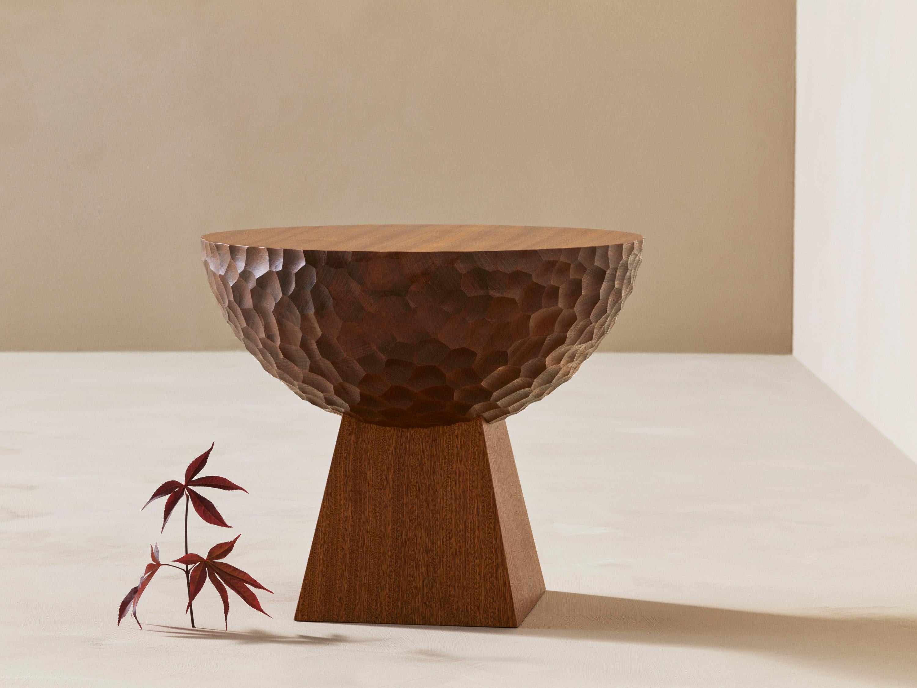 SKS Side Table by Veermakers
Dimensions: D 50 x H 43 cm. 
Materials: Solid Walnut Premium with a satin clear hard wax oil.

About: After years of successful collaboration on luxury interior design projects, Louise Liljencrantz and KFK Cabinet Makers
