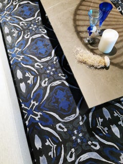 Skuld Blue Rug by Volver Studios
