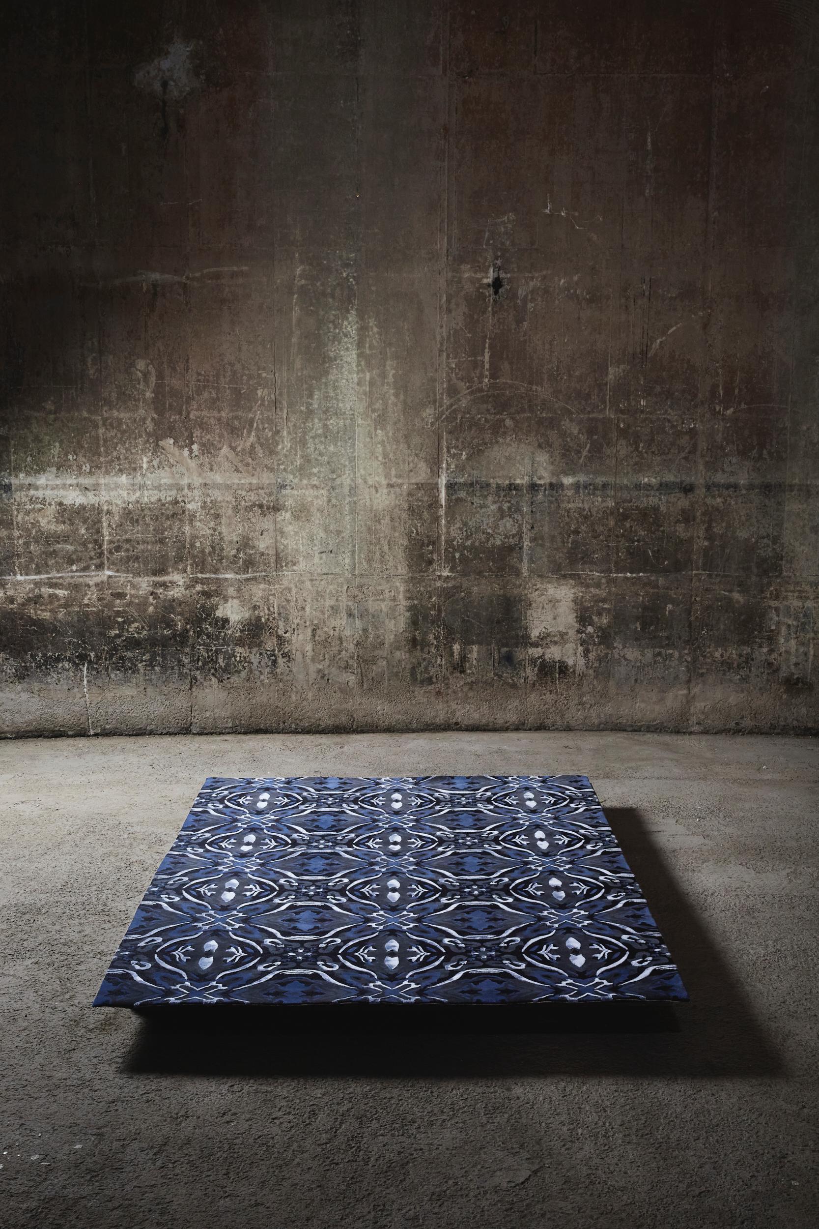 Post-Modern Skuld Blue Rug by Volver Studios For Sale