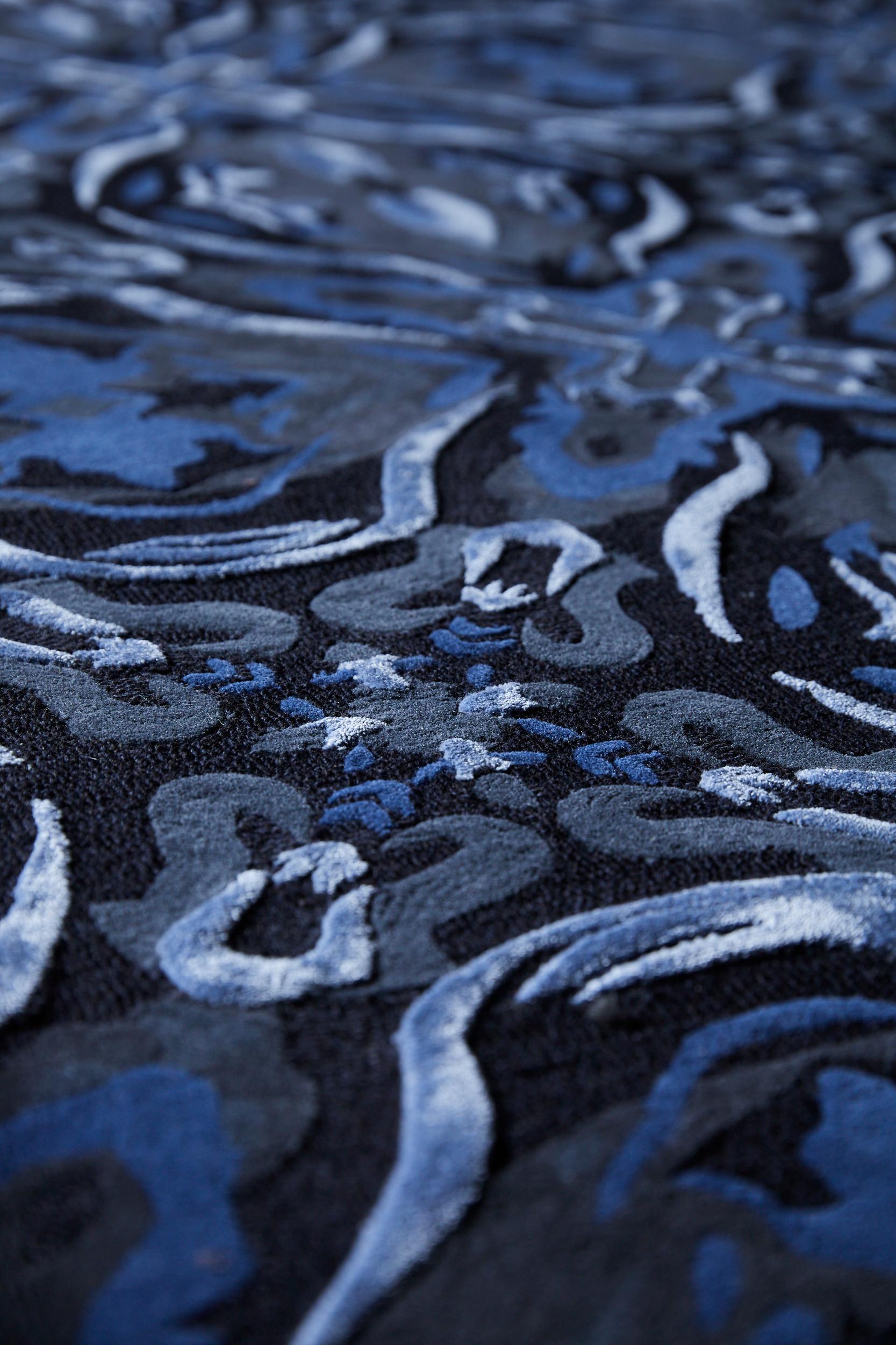 Skuld Blue Rug by Volver Studios In New Condition For Sale In Geneve, CH