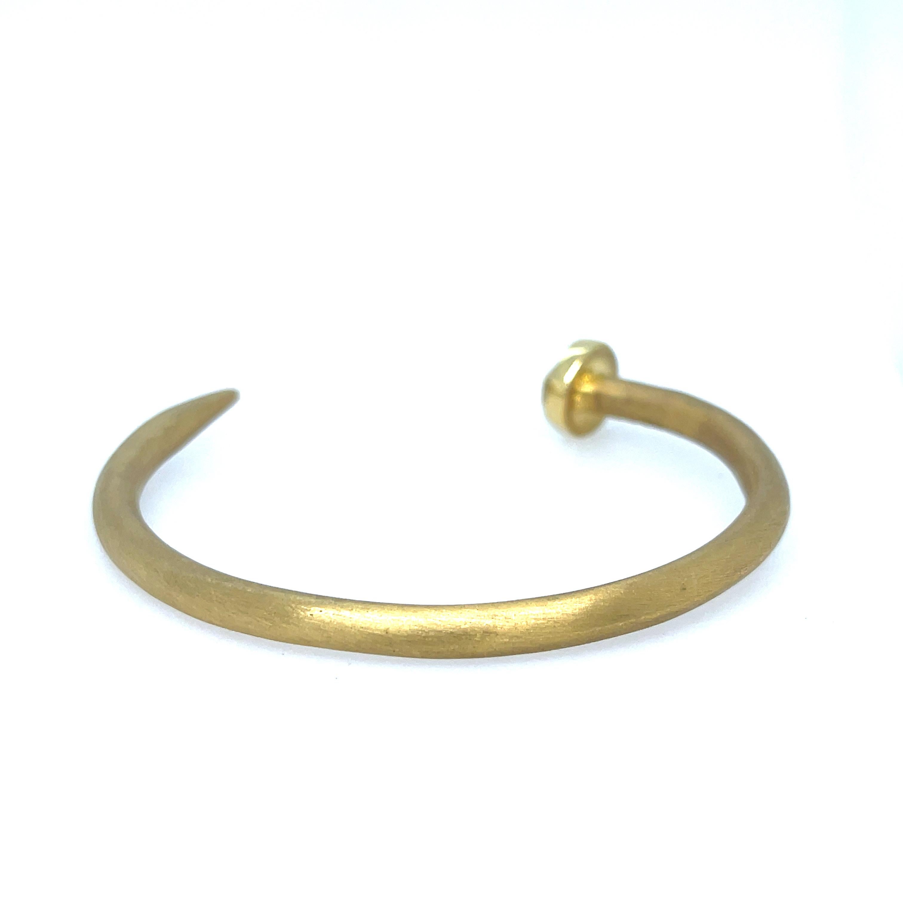 Contemporary Skull and Nail 18k Yellow Gold Cuff For Sale