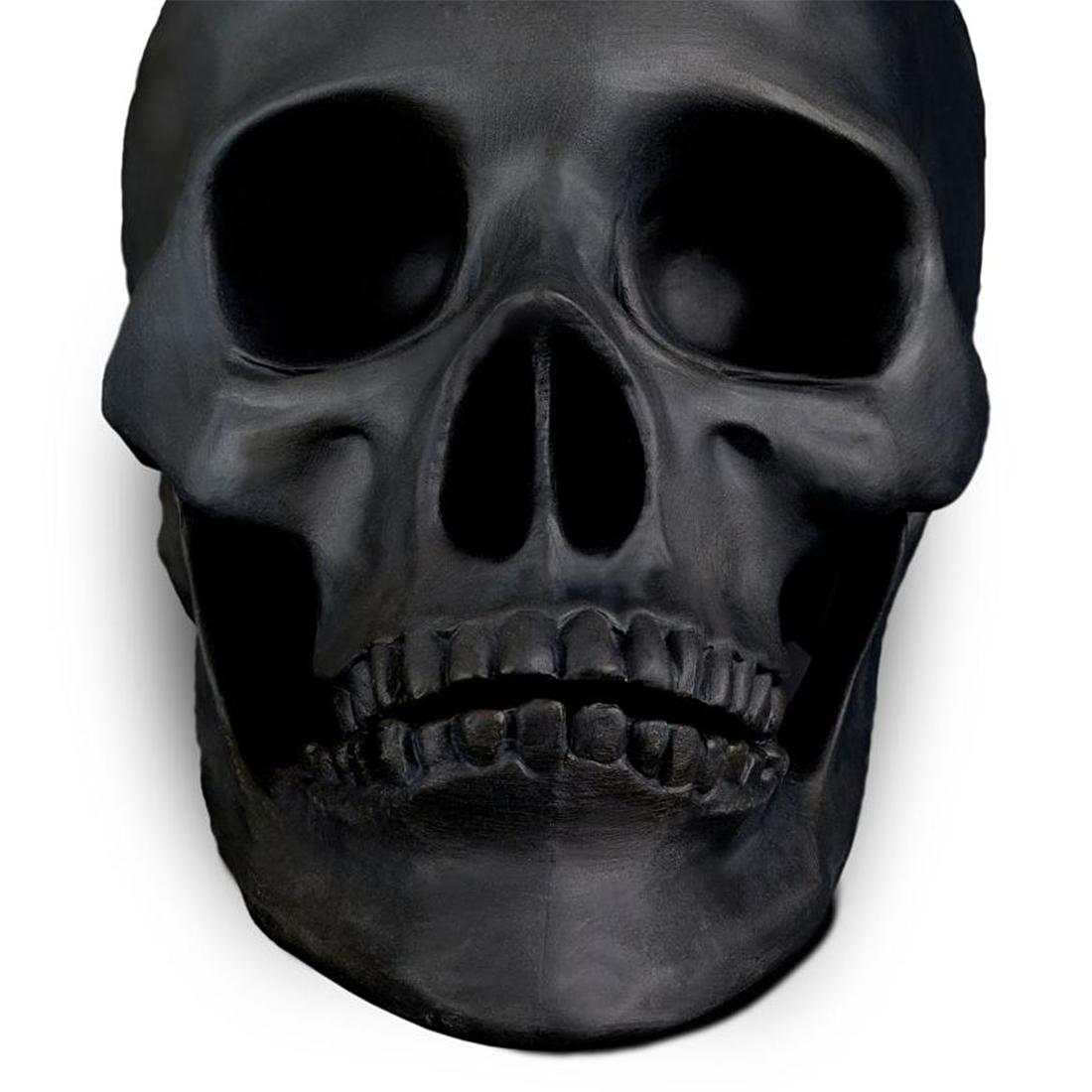 black skull statue