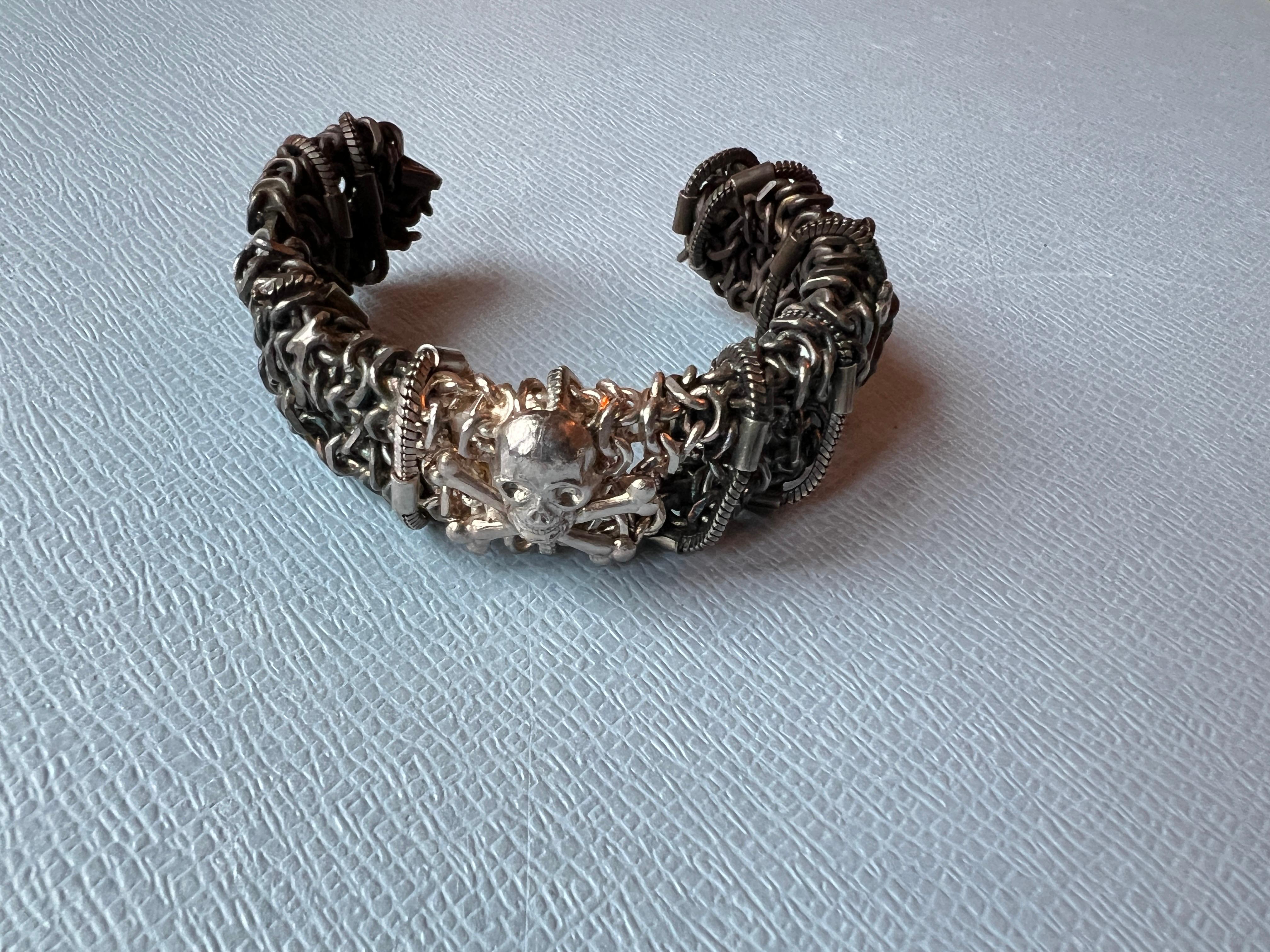 Bracciale a catena con osso di teschio Palladium In condizioni Nuovo in vendita a Los Angeles, CA