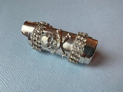 Skull Bone Light Holder Palladium Enamel Crystals